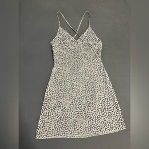 White & Blue Flower Sun Dress